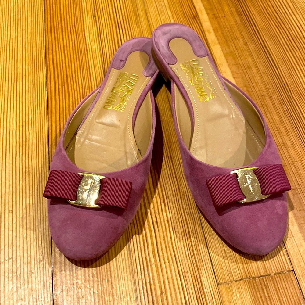 Ferragamo suede slides